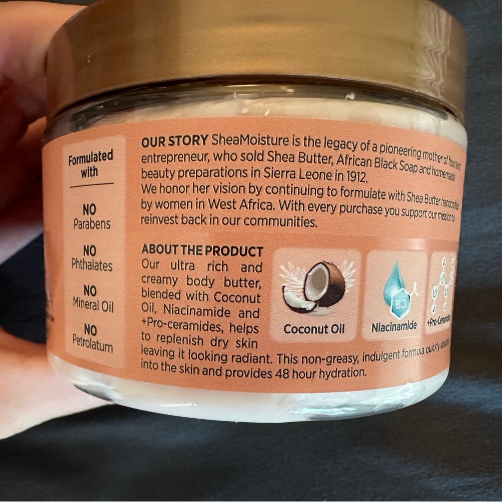 Shea Moisture coconut and hibiscus illuminating body butter, 11oz - Picture 2 of 5